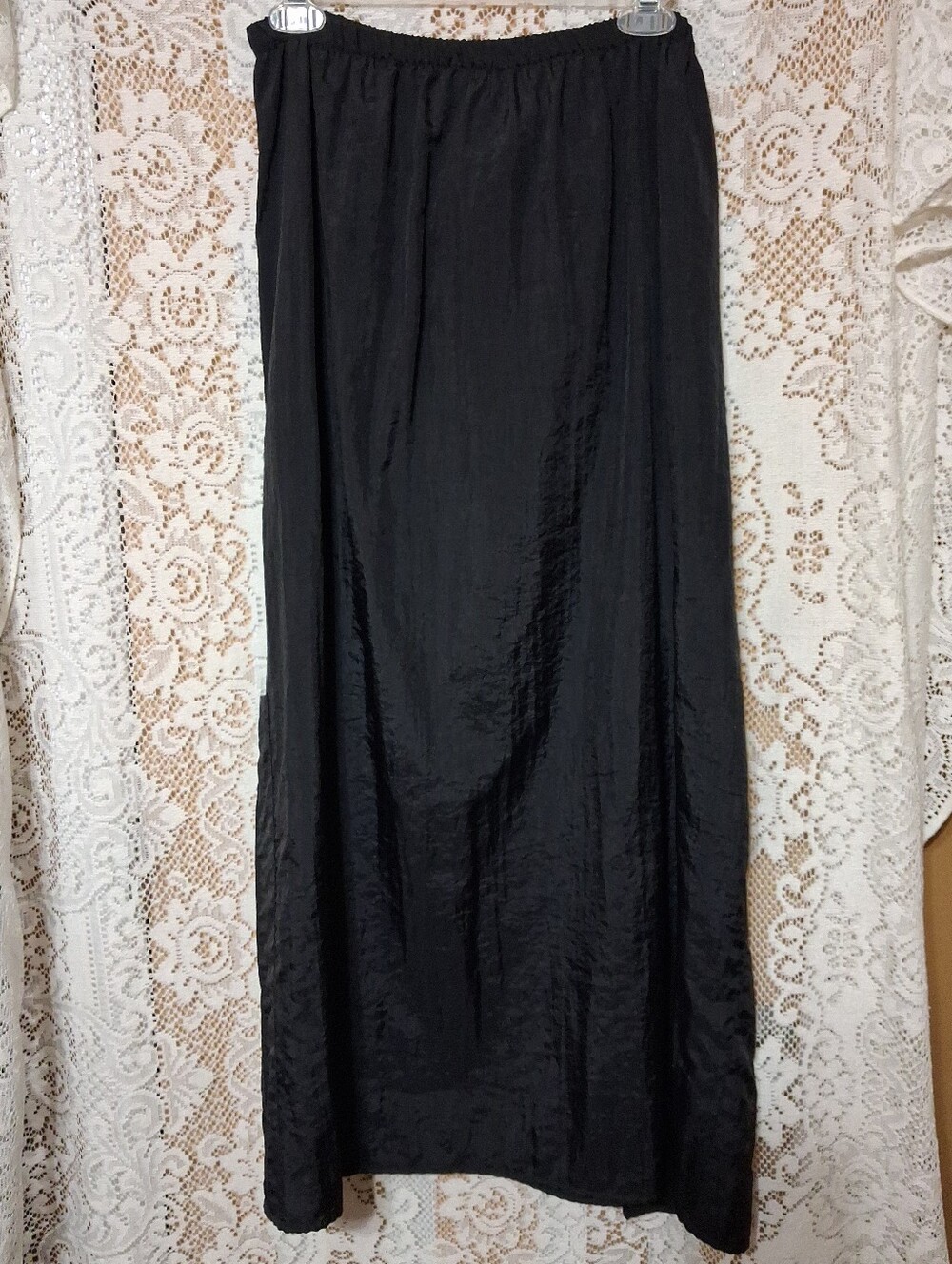 1990s Nwt Rayon Black Long Skirt By Watercolors.  Dark Academia Steampunk